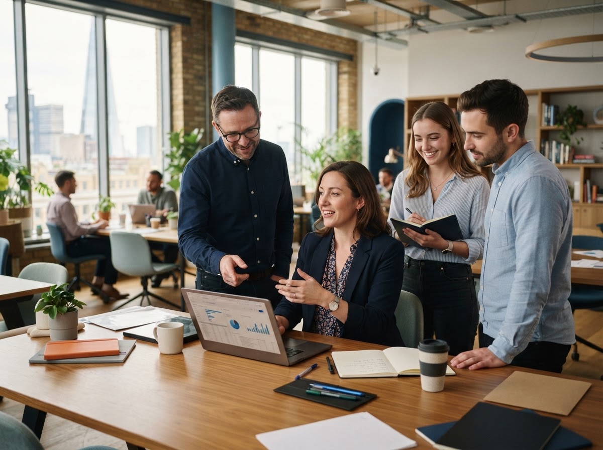 AccruThrift team reviewing data models used for freelancer capital protection